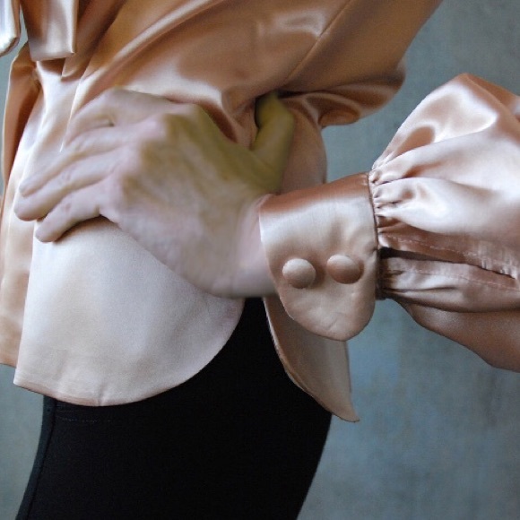 BARBIE PASTEL Silk PussyBow Blouse - Picture 3 of 3